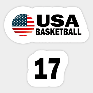 USA Basketball Number 17 T-shirt Design Sticker